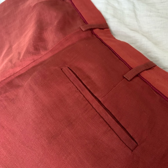 Ann Demuelemeester vintage red linen cropped wide leg pants - Picture 9 of 10